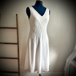 NWT Anne Klein White Sleeveless Fit and Flare Dress
